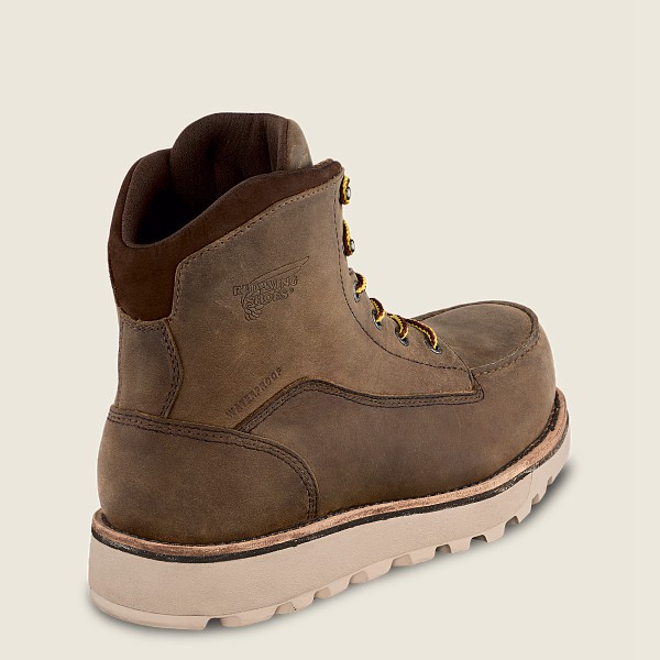 Safety Støvler Herre - Red Wing Traction Tred Lite - 6-Inch Waterproof Toe - Khaki - WBLHGD-024